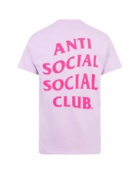 Мужская светло-фиолетовая футболка с круглым вырезом с принтом от Anti Social Social Club