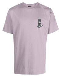 Мужская светло-фиолетовая футболка с круглым вырезом с принтом от Stussy