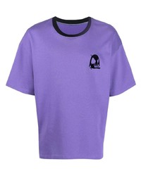 Мужская светло-фиолетовая футболка с круглым вырезом с принтом от Styland