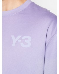 Мужская светло-фиолетовая футболка с круглым вырезом с принтом от Y-3