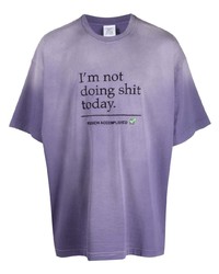 Мужская светло-фиолетовая футболка с круглым вырезом с принтом от Vetements