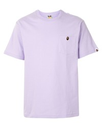Мужская светло-фиолетовая футболка с круглым вырезом от A Bathing Ape