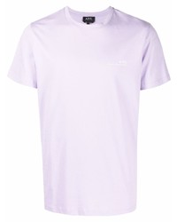 Мужская светло-фиолетовая футболка с круглым вырезом от A.P.C.