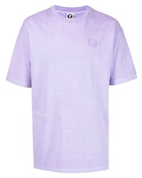 Мужская светло-фиолетовая футболка с круглым вырезом от AAPE BY A BATHING APE