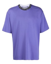 Мужская светло-фиолетовая футболка с круглым вырезом от Acne Studios