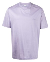 Мужская светло-фиолетовая футболка с круглым вырезом от Brioni