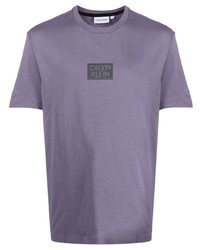 Мужская светло-фиолетовая футболка с круглым вырезом от Calvin Klein