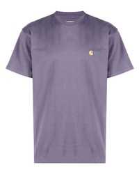 Мужская светло-фиолетовая футболка с круглым вырезом от Carhartt WIP