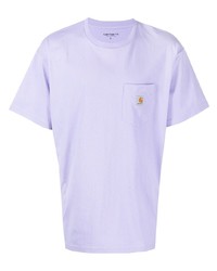 Мужская светло-фиолетовая футболка с круглым вырезом от Carhartt WIP