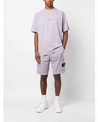 Мужская светло-фиолетовая футболка с круглым вырезом от Stone Island