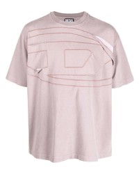 Мужская светло-фиолетовая футболка с круглым вырезом от Diesel