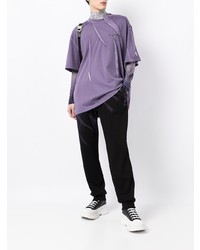 Мужская светло-фиолетовая футболка с круглым вырезом от Feng Chen Wang