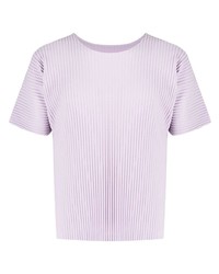 Мужская светло-фиолетовая футболка с круглым вырезом от Homme Plissé Issey Miyake