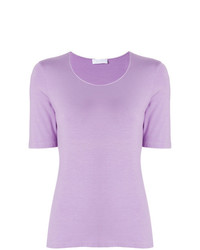 Женская светло-фиолетовая футболка с круглым вырезом от Le Tricot Perugia