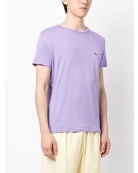 Мужская светло-фиолетовая футболка с круглым вырезом от Lacoste