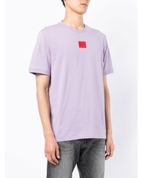 Мужская светло-фиолетовая футболка с круглым вырезом от BOSS