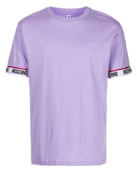 Мужская светло-фиолетовая футболка с круглым вырезом от Moschino