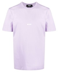 Мужская светло-фиолетовая футболка с круглым вырезом от MSGM