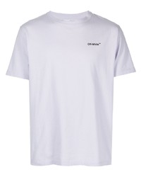Мужская светло-фиолетовая футболка с круглым вырезом от Off-White