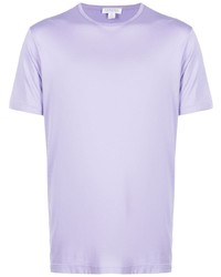 Мужская светло-фиолетовая футболка с круглым вырезом от Sunspel