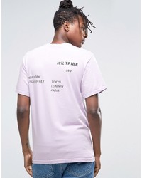 Светло-фиолетовая футболка с принтом