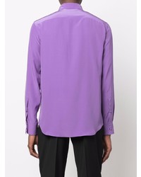 Мужская светло-фиолетовая шелковая рубашка с длинным рукавом от Valentino
