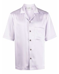 Мужская светло-фиолетовая шелковая рубашка с коротким рукавом от Nanushka