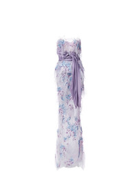 Светло-фиолетовое вечернее платье с вышивкой от Marchesa