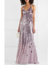 Светло-фиолетовое вечернее платье с пайетками от Temperley London