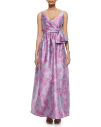 Светло-фиолетовое вечернее платье с цветочным принтом