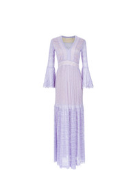 Светло-фиолетовое вязаное вечернее платье от Cecilia Prado