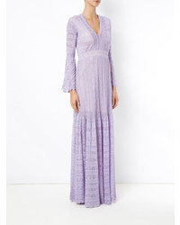 Светло-фиолетовое вязаное вечернее платье от Cecilia Prado