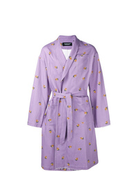 Светло-фиолетовое длинное пальто