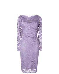 Светло-фиолетовое кружевное платье-футляр от Olvi´S