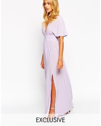 Светло-фиолетовое платье-макси