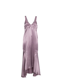 Светло-фиолетовое сатиновое платье-макси от Beaufille