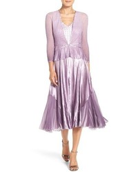 Светло-фиолетовое шифоновое платье-миди