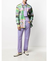 Мужские светло-фиолетовые джинсы от Versace
