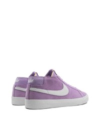 Мужские светло-фиолетовые замшевые низкие кеды от Nike