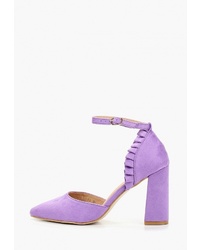 Светло-фиолетовые замшевые туфли от Malien