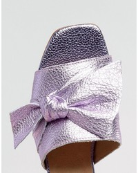 Женские светло-фиолетовые кожаные босоножки от Asos