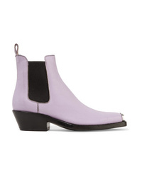 Светло-фиолетовые кожаные ботинки челси