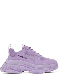 Светло-фиолетовые кожаные кроссовки