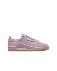 Женские светло-фиолетовые кожаные низкие кеды от adidas