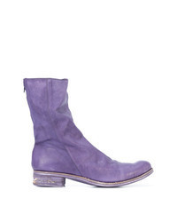 Светло-фиолетовые кожаные повседневные ботинки