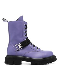 Мужские светло-фиолетовые кожаные повседневные ботинки от Moschino