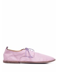Светло-фиолетовые кожаные туфли дерби
