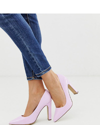 Светло-фиолетовые кожаные туфли от New Look Wide Fit