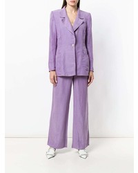 Светло-фиолетовые льняные широкие брюки от Emanuel Ungaro Vintage