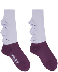 Светло-фиолетовые носки с цветочным принтом